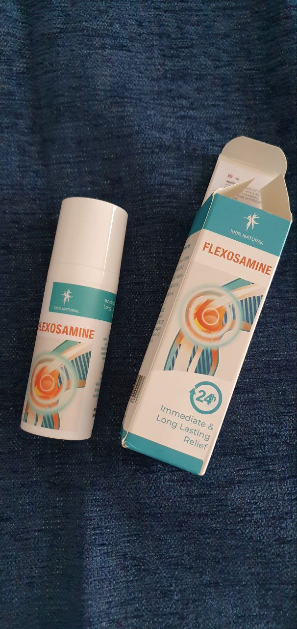 Flexosamine joint comfort cream — product packaging photograph