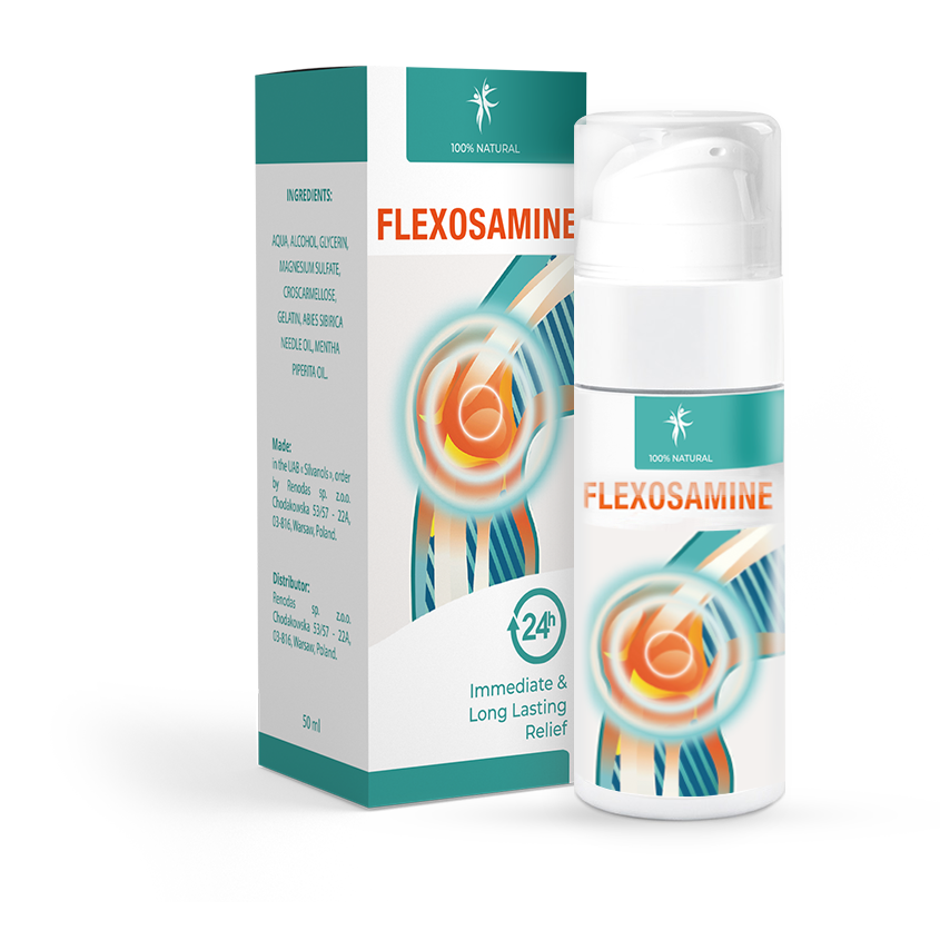 Flexosamine joint comfort cream — product packaging photograph